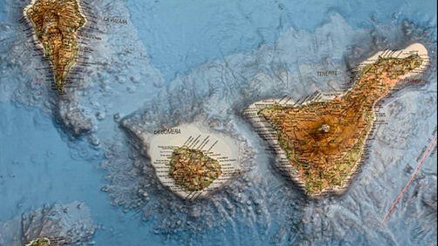 Mapa detallado de las islas occidentales de Canarias