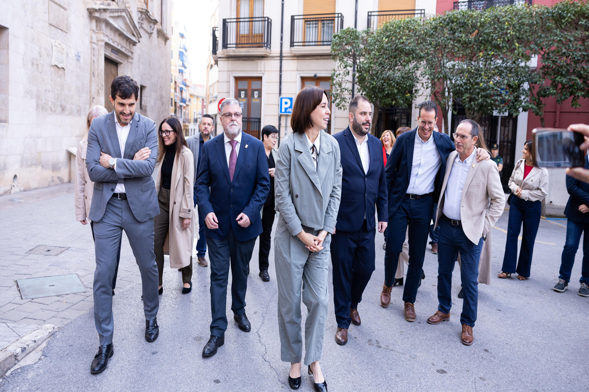 La ministra de Ciencia, Innovación y Universidades, Diana Morant, a su llegada al II Foro Municipalista Corredor Mediterráneo celebrado en Villena.