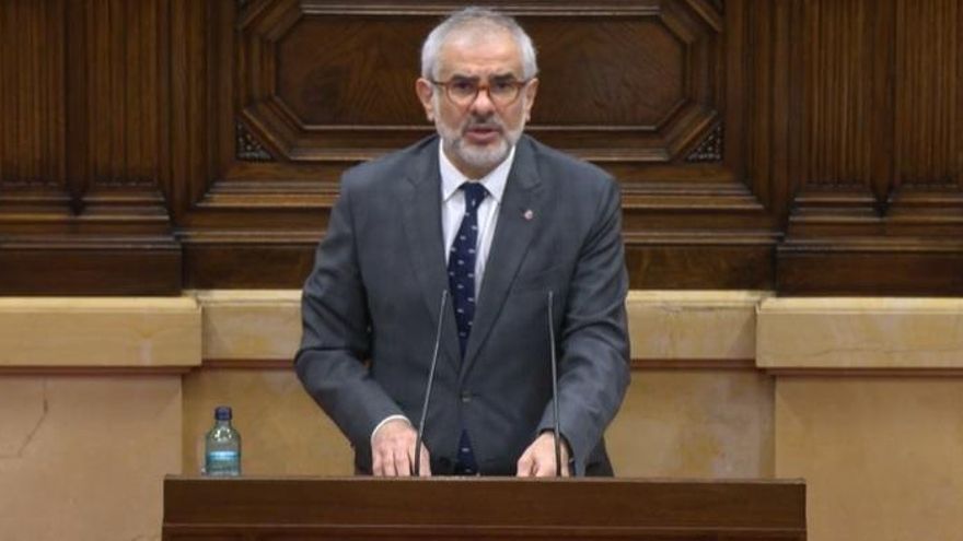 El líder de Cs en Catalunya, Carlos Carrizosa, en el pleno del Parlament del 2 de diciembre de 2020