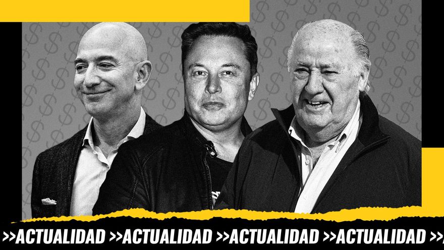 Jeff Bezos, Elon Musk y Amancio Ortega, unos de los hombres más ricos del mundo