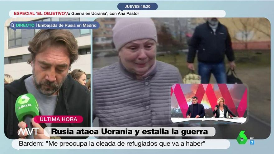 Javier Bardem habla en laSexta por la guerra en Ucrania: "Me preocupa la oleada de refugiados que va a generar"