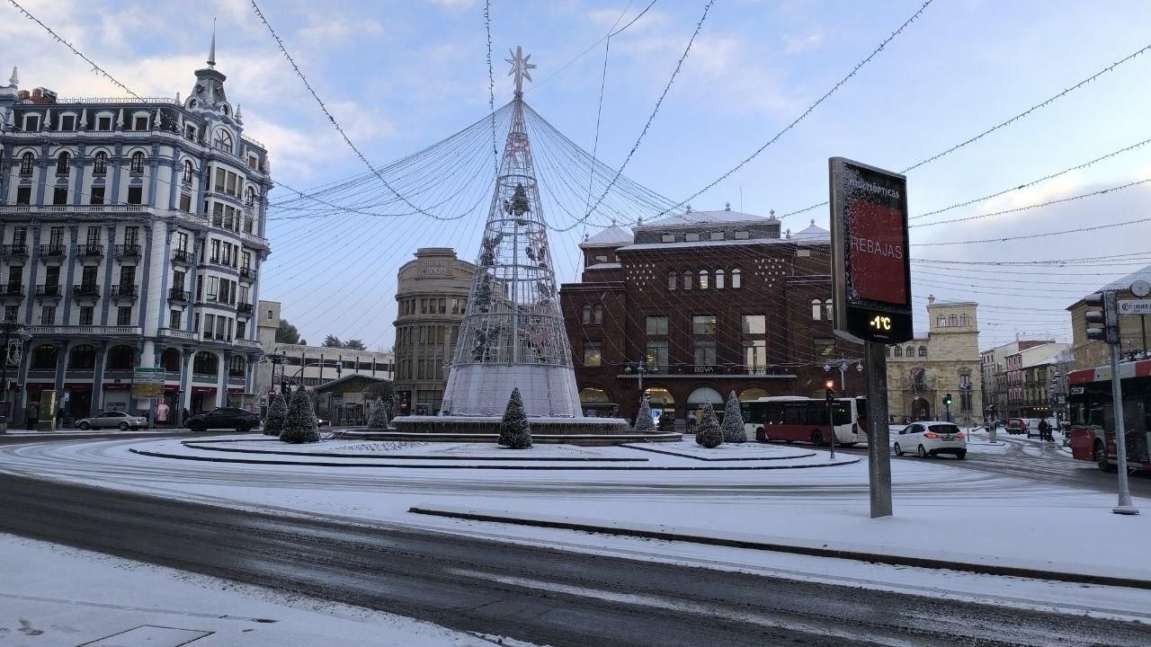 Nieve en León capital.