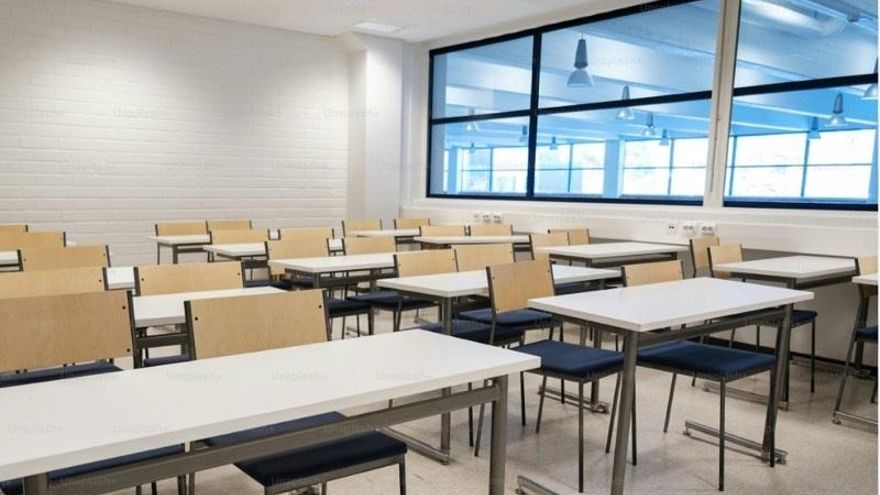 Aula en un centro escolar de Cantabria.