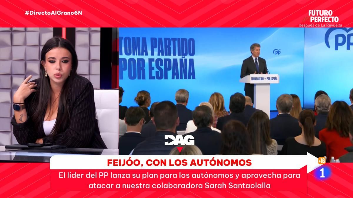 Sarah Santaolalla responde a Feijóo en 'Directo al grano': "Separe sus manos de mi trabajo, es agotador"