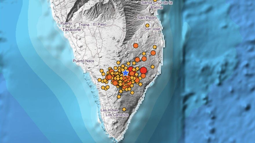 Terremotos registrados en las últimas horas en La Palma, entre ellos, uno de 4,9 mbLg