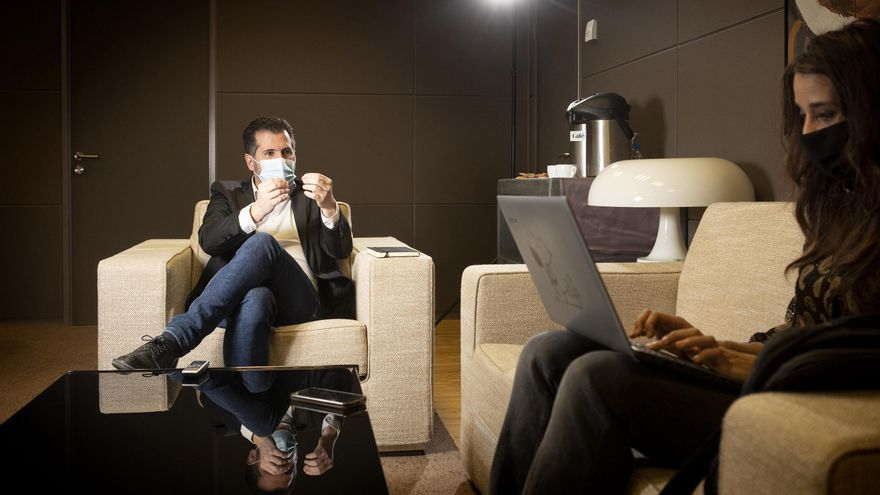 Luis Tudanca durante la entrevista con elDiario.es.