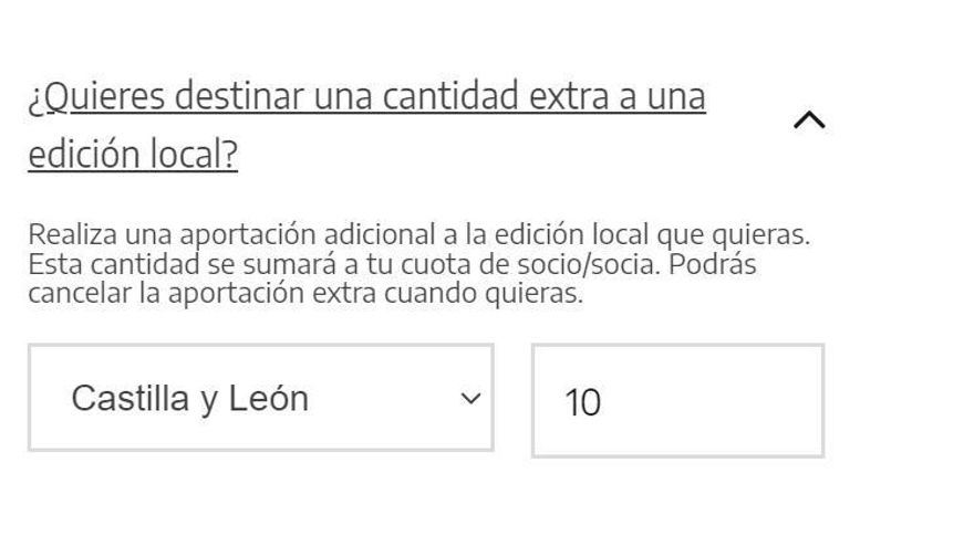 ¿Quieres destinar una cantidad extra a una edición local?