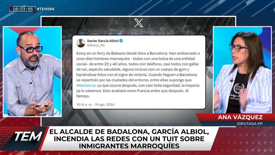 Ana Vázquez (PP) evita responder a Risto para valorar el "indigno" mensaje xenófobo de Xavier García Albiol