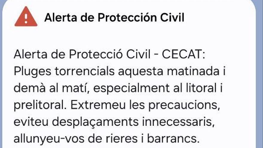 Alerta de Catalunya lluvias torrenciales.