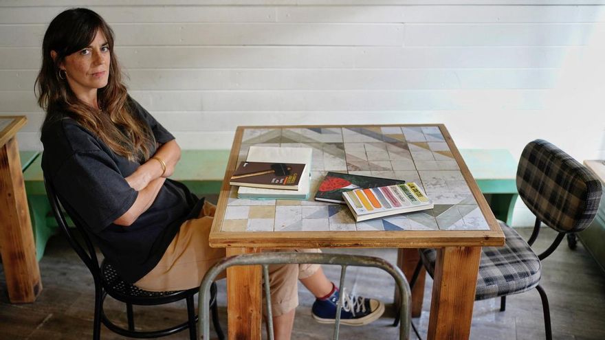 Eider Rodriguez, con sus obras