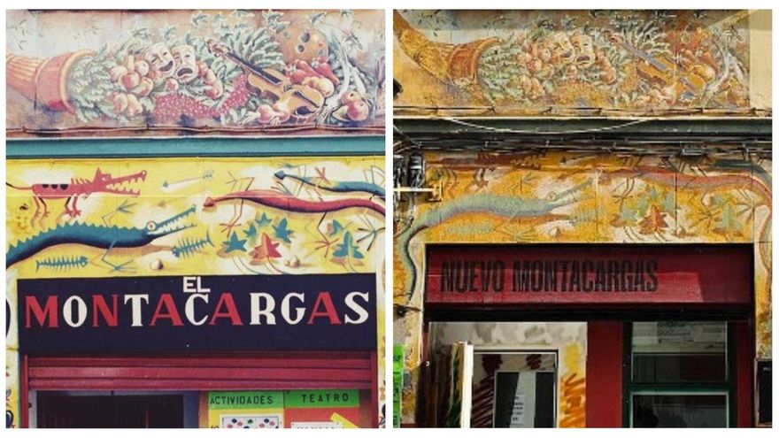 Intentan salvar el mural del Montacargas, símbolo del barrio de Puerta del Ángel, en riesgo por el repintado de la fachada