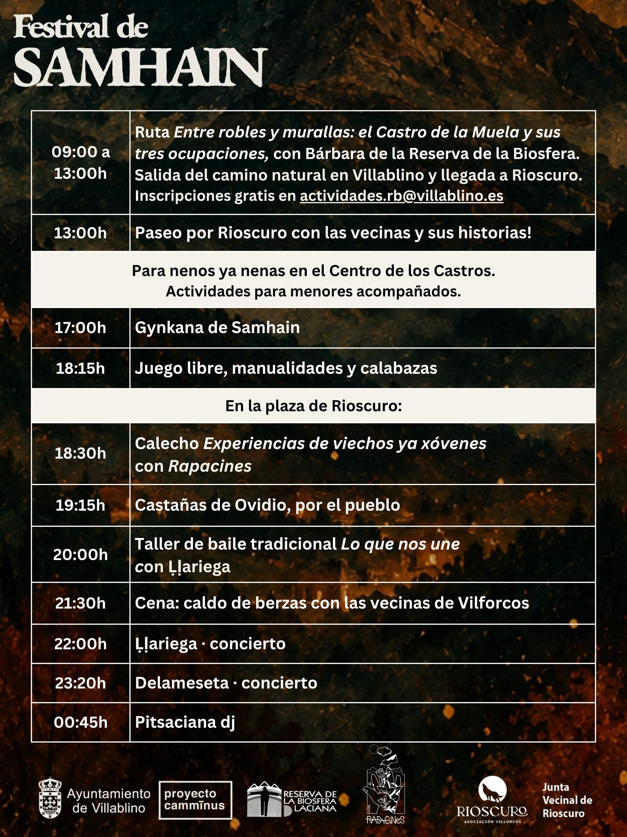 Programa del Festival de Samhain en Laciana.
