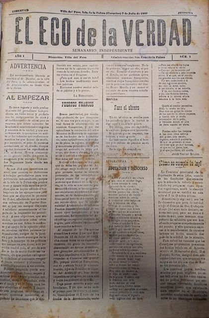 El semanario 'El eco de la verdad' (1907-1908).