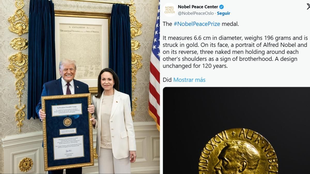 El Instituto Nobel recuerda a María Corina Machado que no puede entregarle el premio a Trump