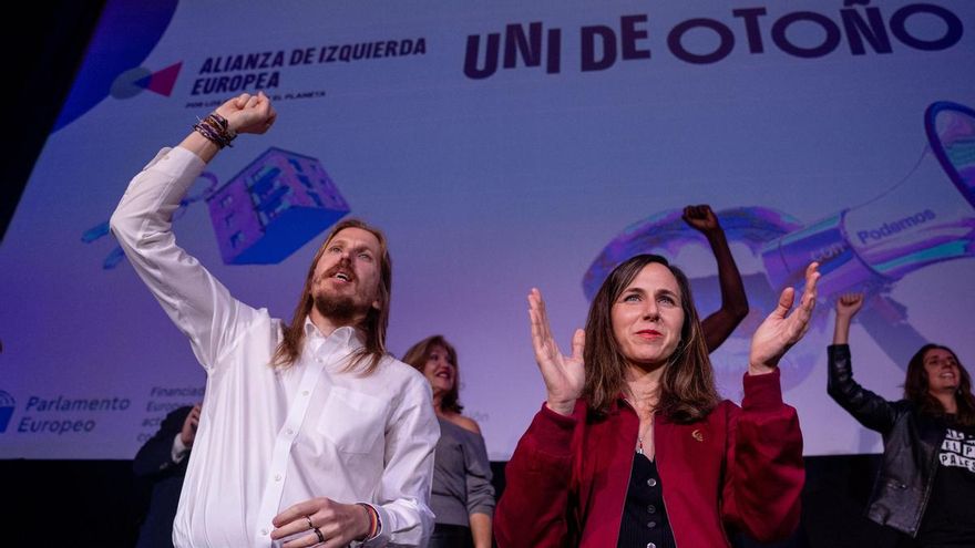 La líder de Podemos, Ione Belarra, y el portavoz Pablo Fernández intervienen en el coloquio "Es preciso soñar".