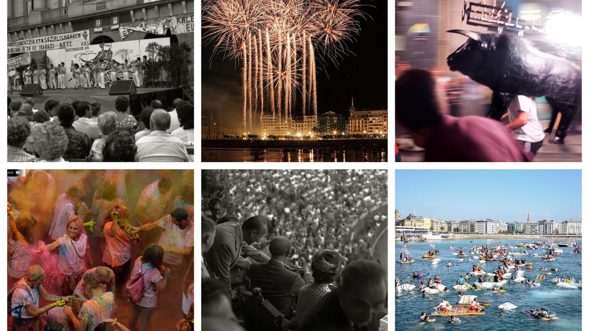 Toros, fuegos artificiales y piratas: la historia de la Semana Grande de Donostia, en imágenes