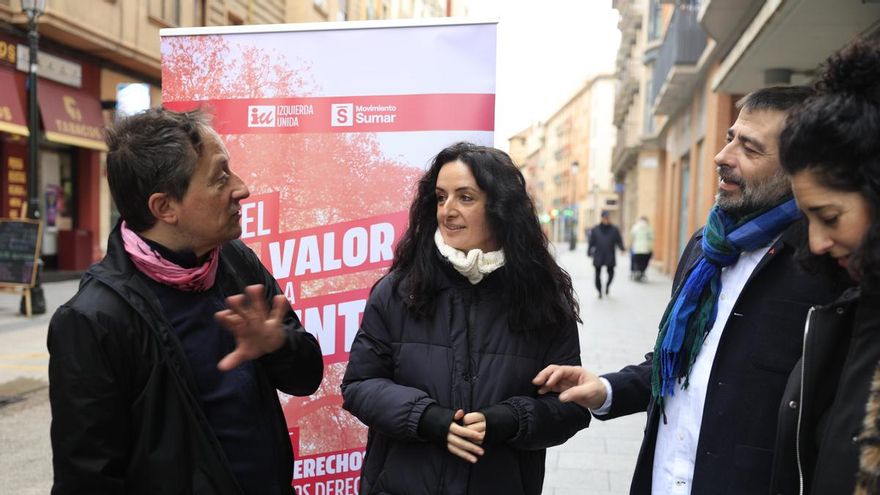 La candidata a la presidencia del Gobierno de Aragón de la coalición Izquierda Unida-Movimiento Sumar, Marta Abengochea