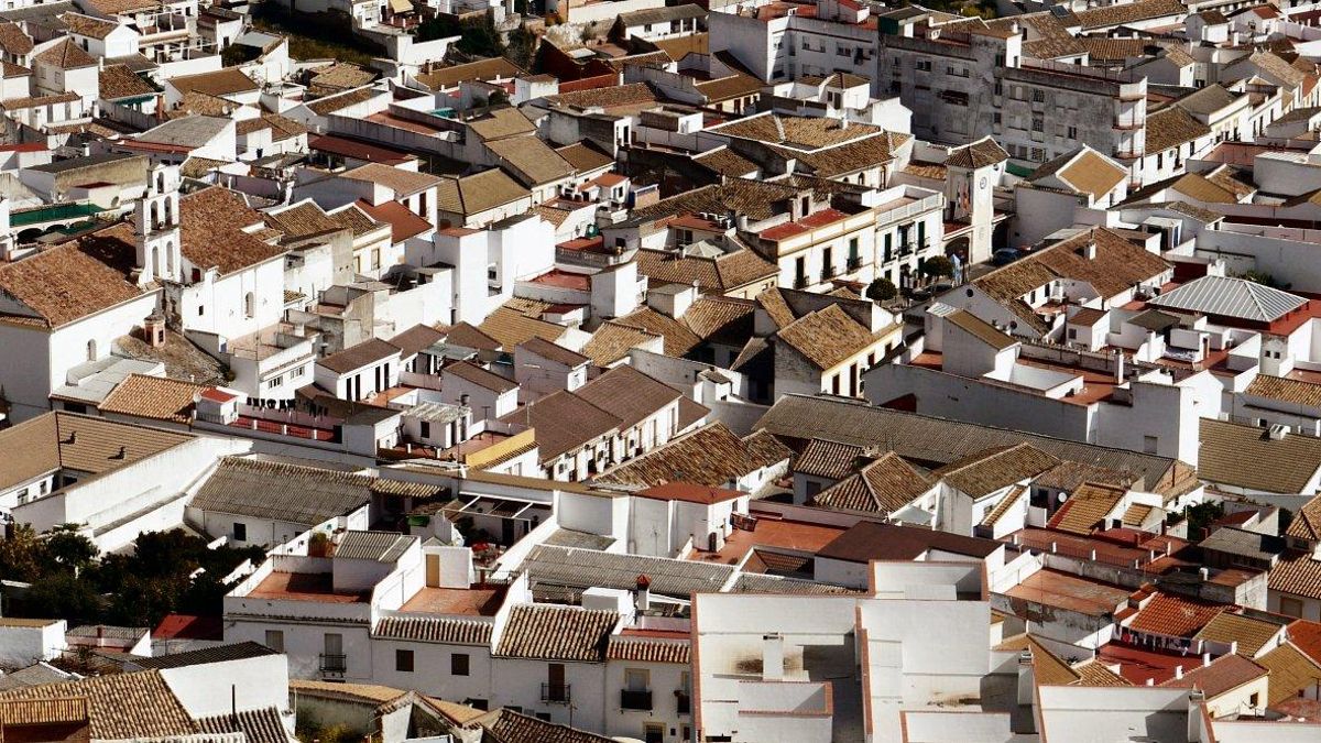 La trama urbana de Almodóvar del Río desde las alturas del Castillo.