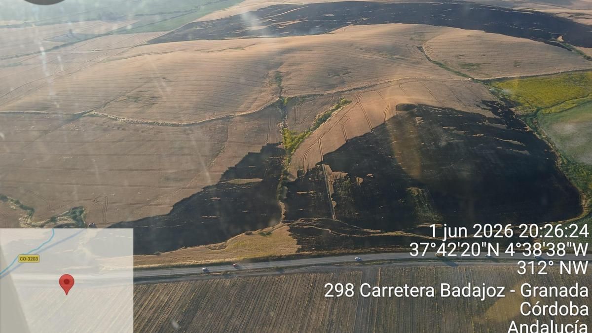 Declarado un incendio agrícola en Fernán Núñez