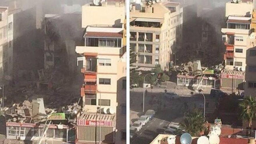 Derrumbe de un edificio en Los Cristianos (Tenerife)