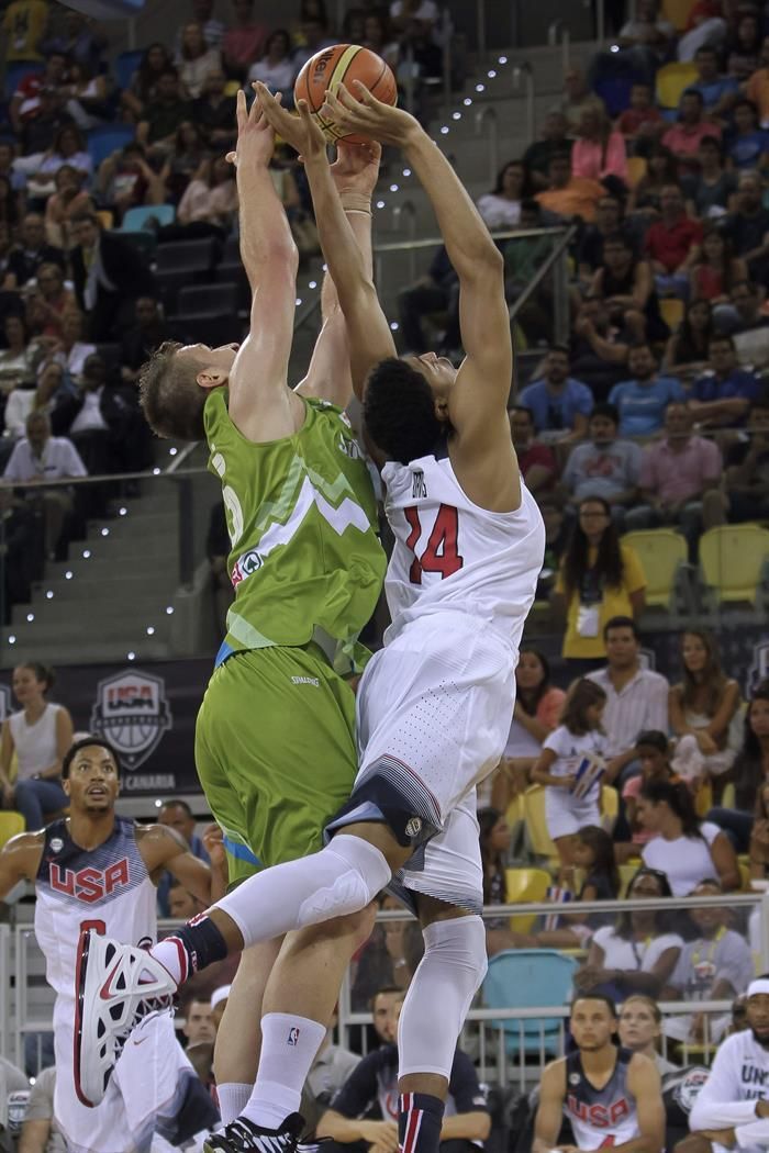 Partido entre EEUU y Eslovenia en el Gran Canaria Arena. Efe.