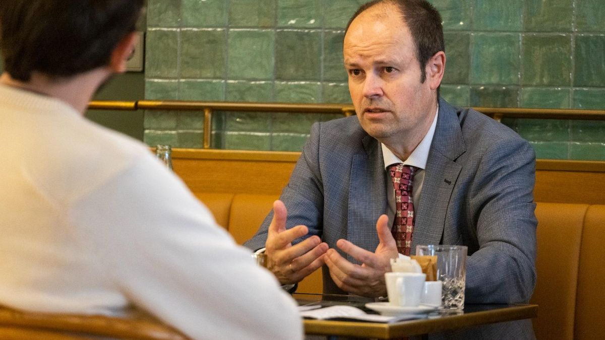 Landa, durante la entrevista