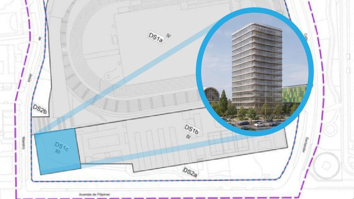 El Ayuntamiento de Madrid planea una torre de 12 pisos con uso cultural en la esquina junto al Estadio Vallehermoso