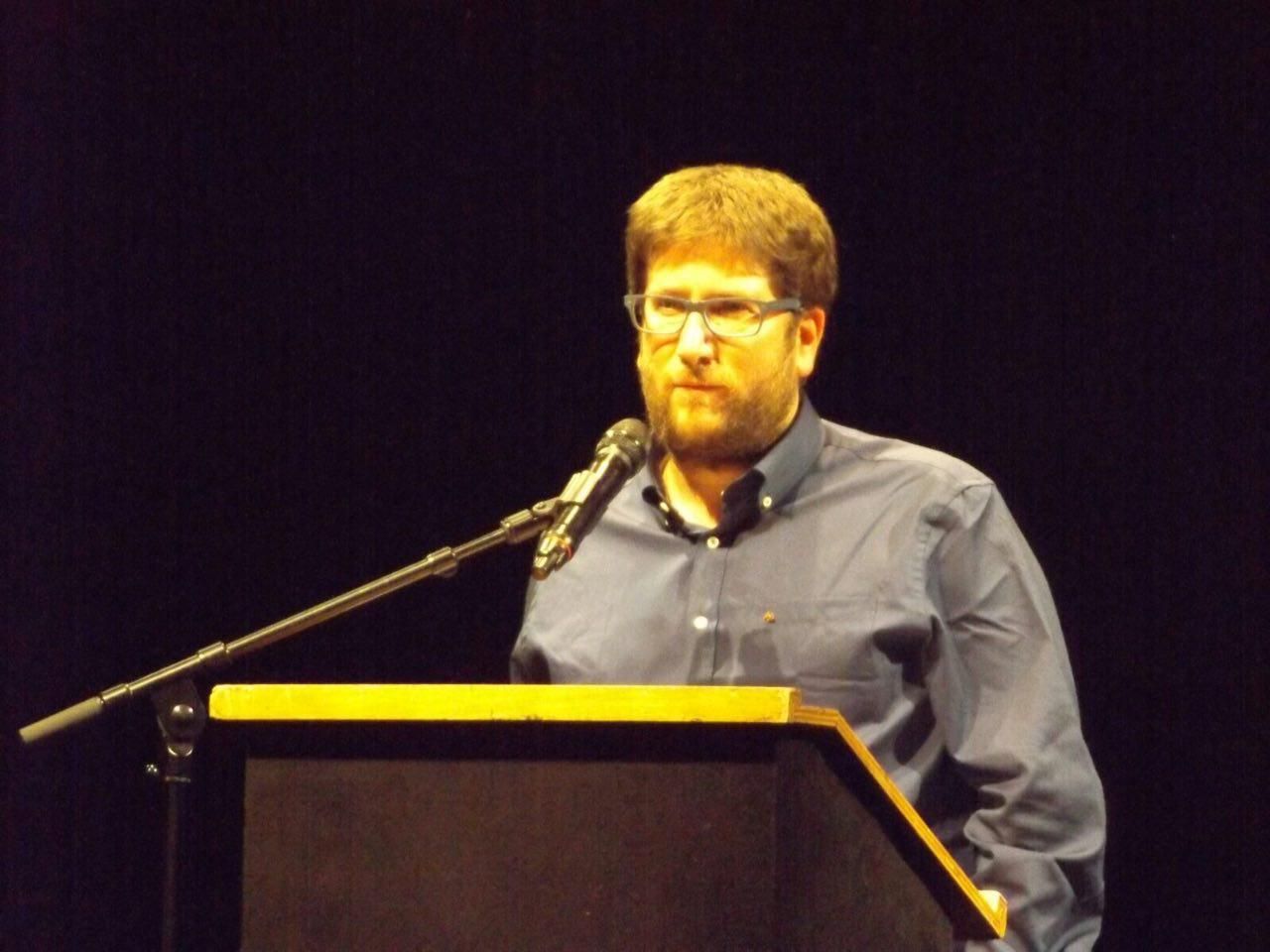 Miguel Crespo Urbán durante el acto central de @DieM25