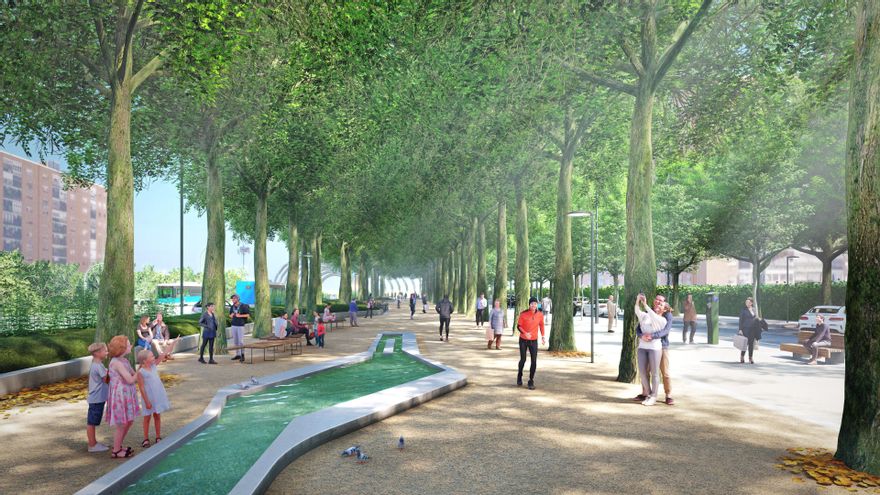 Nuevo paseo, agua y juegos infantiles para la M-30 urbana: así se renovará la avenida de la Ilustración