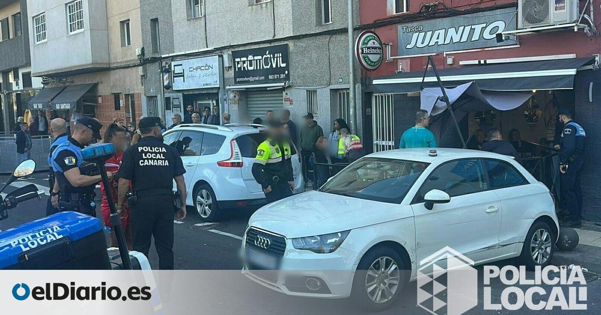 Un coche embiste la terraza de un bar en Santa Cruz de Tenerife y deja siete heridos