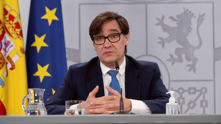 El ministro de Sanidad, Salvador Illa, durante la rueda de prensa que ha ofrecido este viernes. EFE/Moncloa/Borja Puig de la Bellacasa