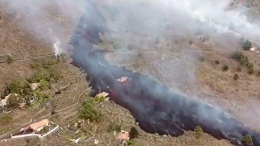 Imágenes aéreas de las coladas