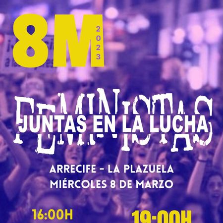 cartel del 8M en Lanzarote.