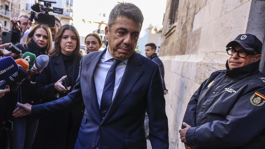 El presidente en funciones de la Generalitat valenciana, Carlos Mazón, este miércoles.