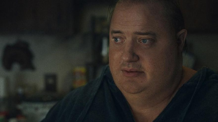 Brendan Fraser con sus prótesis en 'The whale'