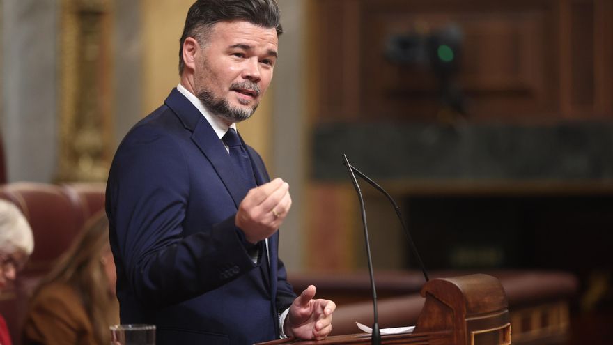 El portavoz de ERC en el Congreso, Gabriel Rufián, interviene durante una sesión plenaria