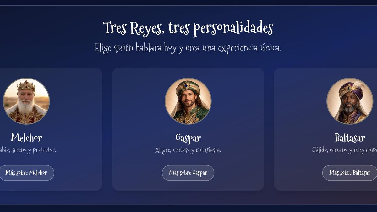 Los tres reyes magos, disponibles para vídeollamada.