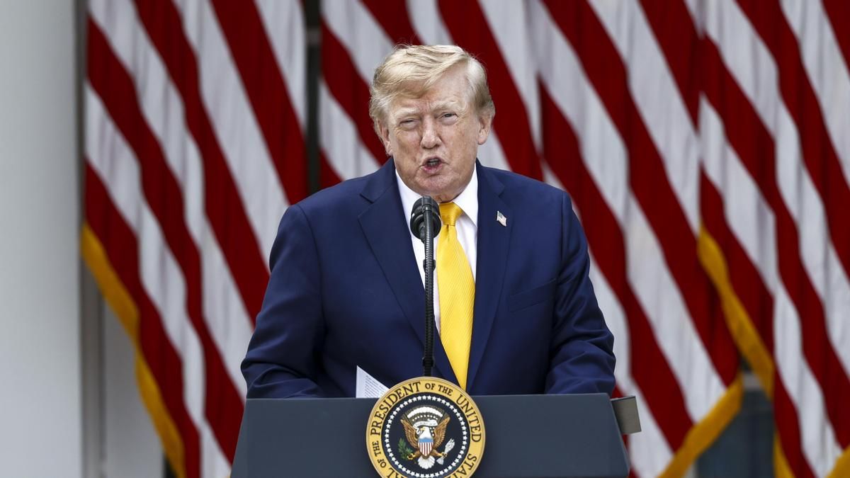 El presidente de EEUU, Donald Trump, durante un discurso en la Casa Blanca el 24 de agosto.