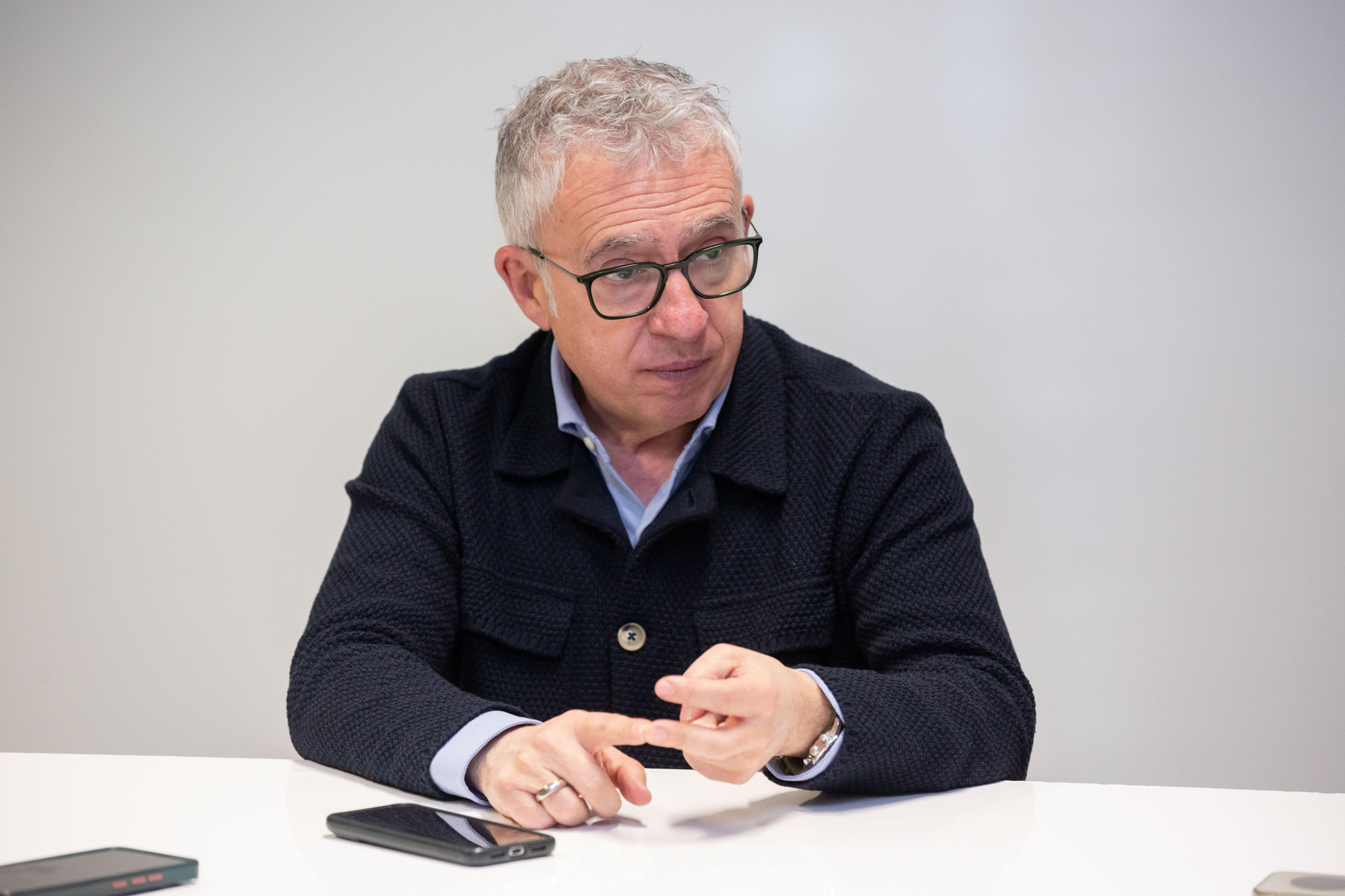 El candidato de Soria Ya, Ángel Ceña, durante la entrevista.