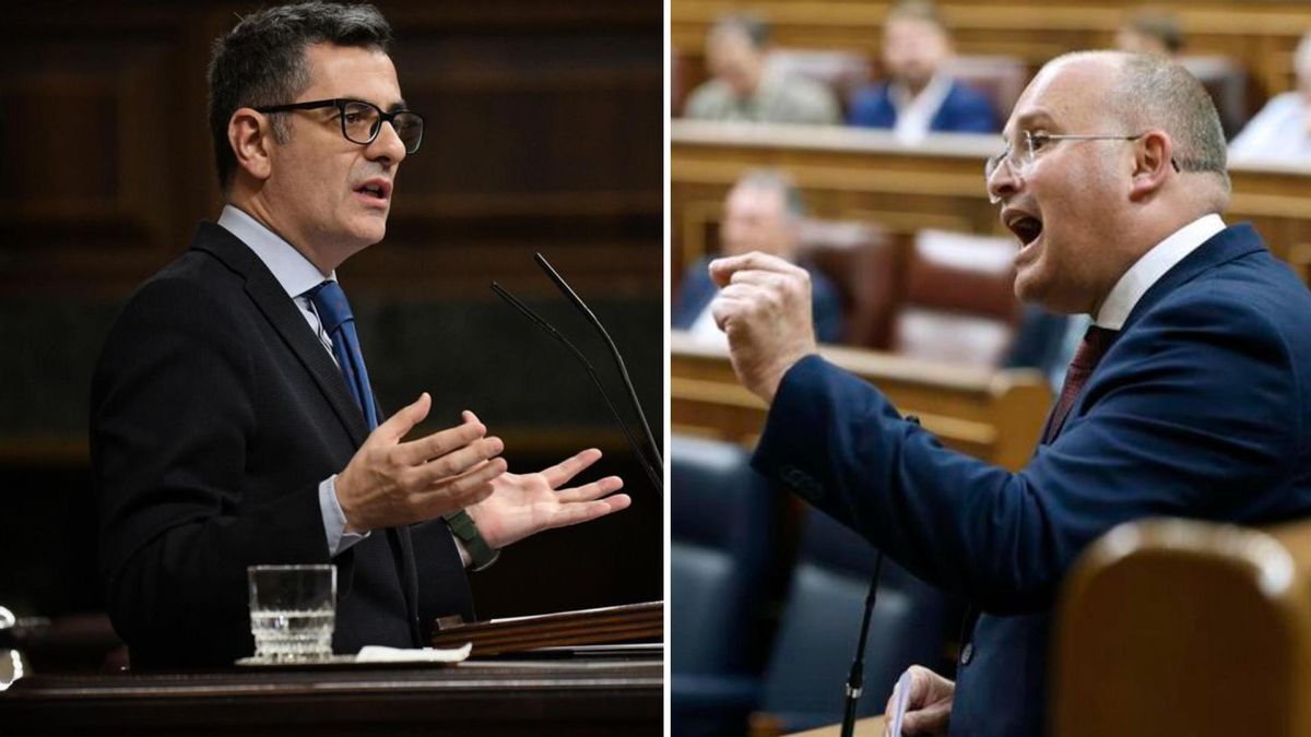 Félix Bolaños y Miguel Tellado, en el Congreso de los Diputados.