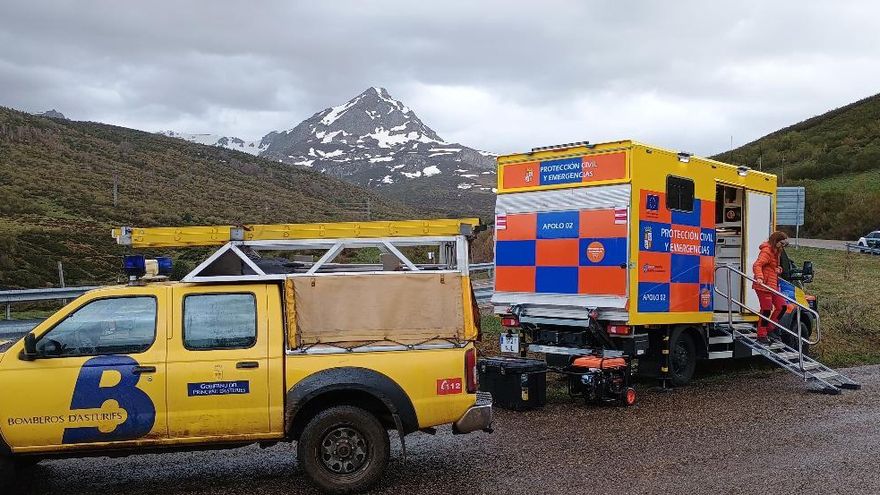 Puesto de Mando Avanzado instalado al inicio de la pista de Wamba en el operativo de rastreo en busca de Ramón González.