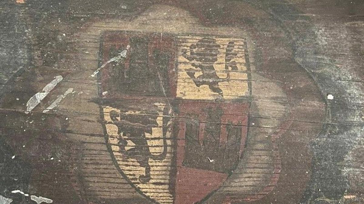 Las obras en la antigua Real Academia de Córdoba descubren un escudo de Castilla y León oculto en su artesonado