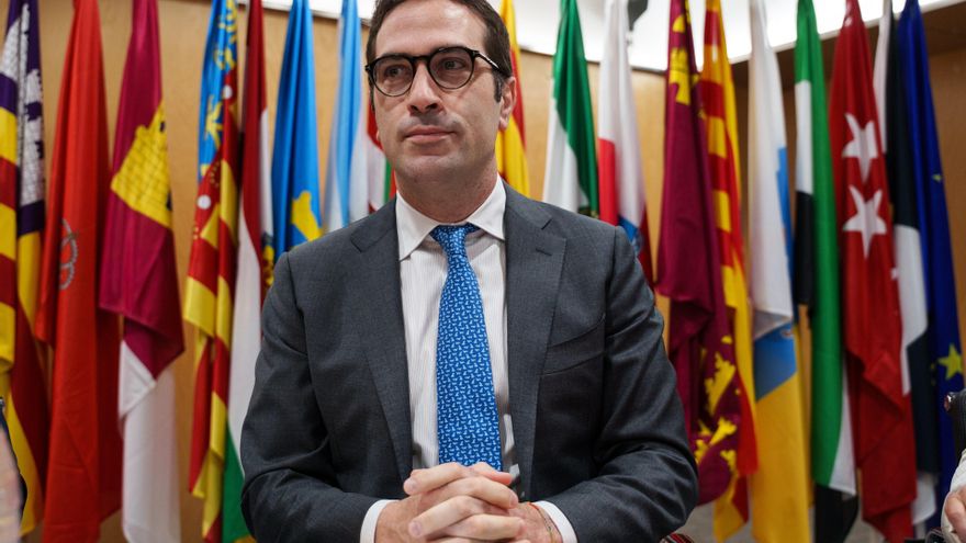 El ministro de Economía, Carlos Cuerpo, durante el Consejo Interterritorial de Internacionalización, en la sede del Ministerio, a 19 de mayo de 2025, en Madrid (España).