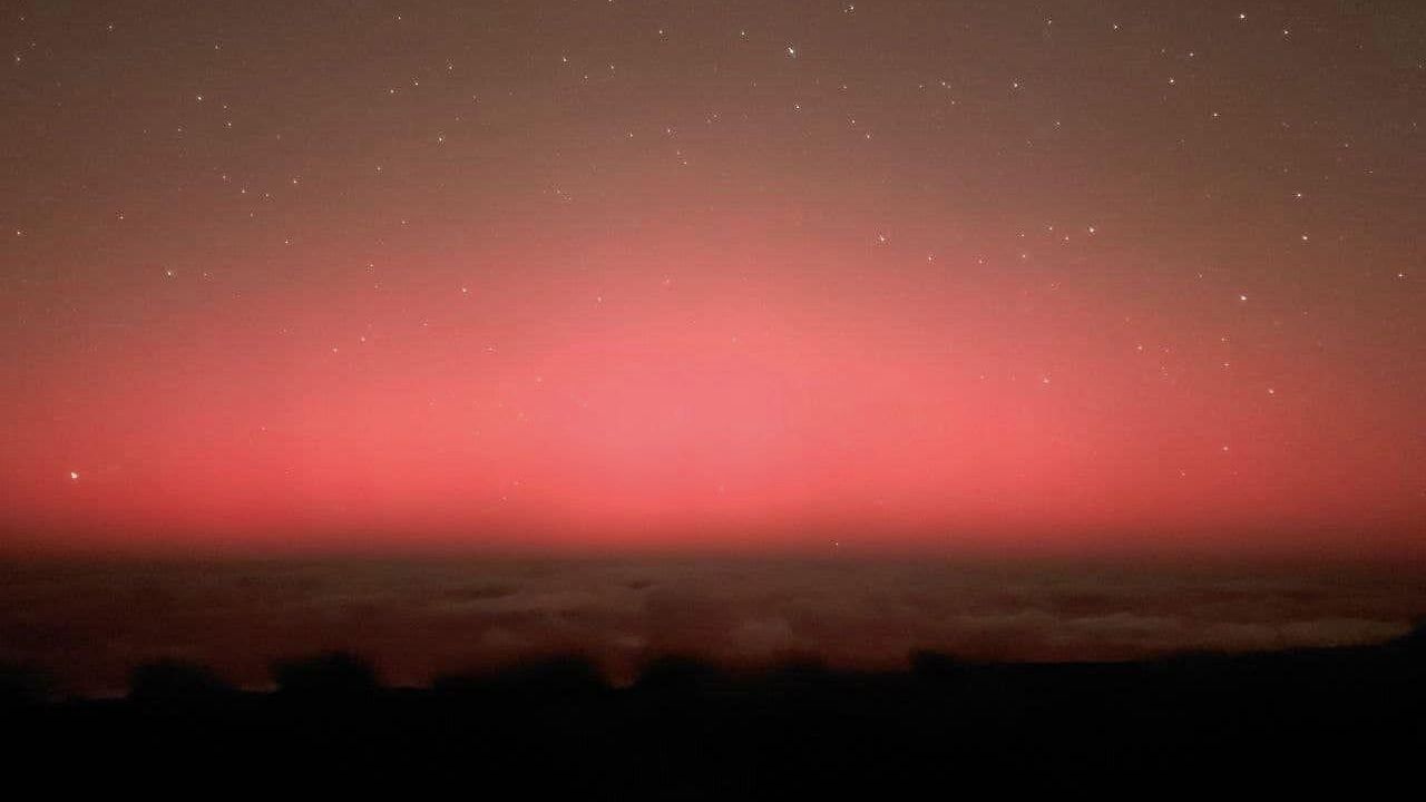 Aurora Boreal captada por el Roque de Los Muchachos.
