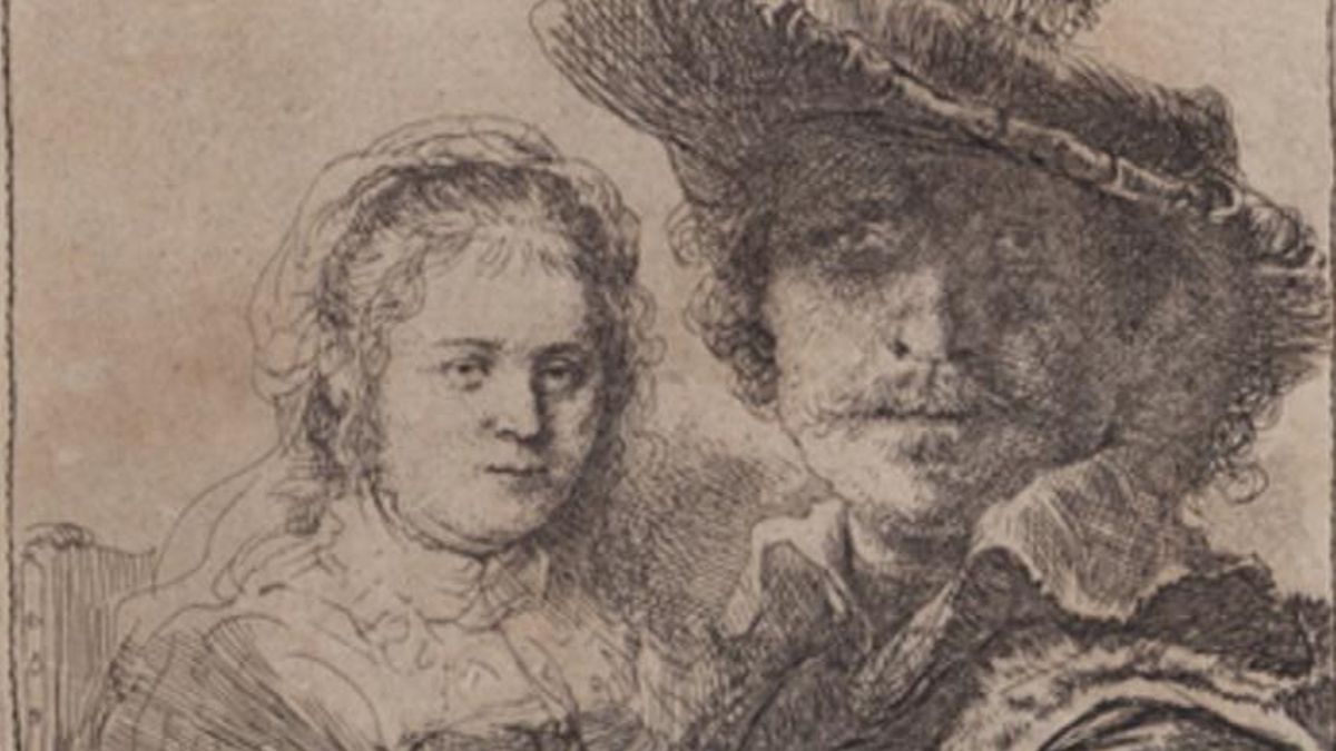 Uno de los grabados de Rembrandt que se puede ver en la exposición del Thyssen en Málaga