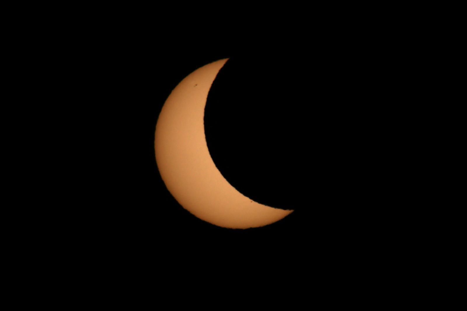 Imagen del eclipse  solar parcial  captada desde Argual  (Los Llanos de Aridane).