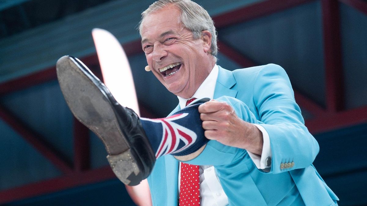El líder de Reform, Nigel Farage, durante el congreso de su partido en Birmingham, el 5 de septiembre.