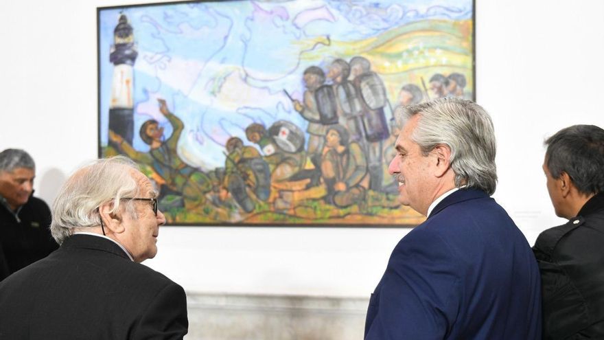 El Presidente recibió en Casa Rosada a Adolfo Pérez Esquivel y excombatientes de Malvinas