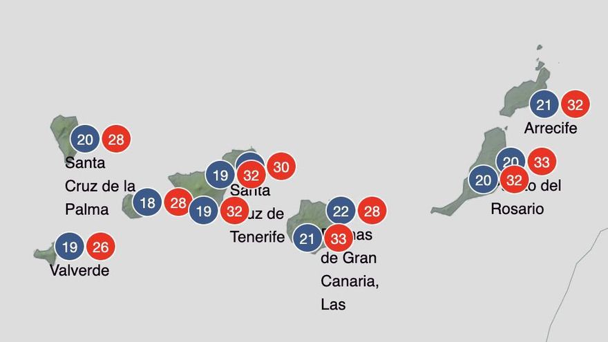Temperaturas mínimas y máximas esperadas para el próximo lunes 26 de junio