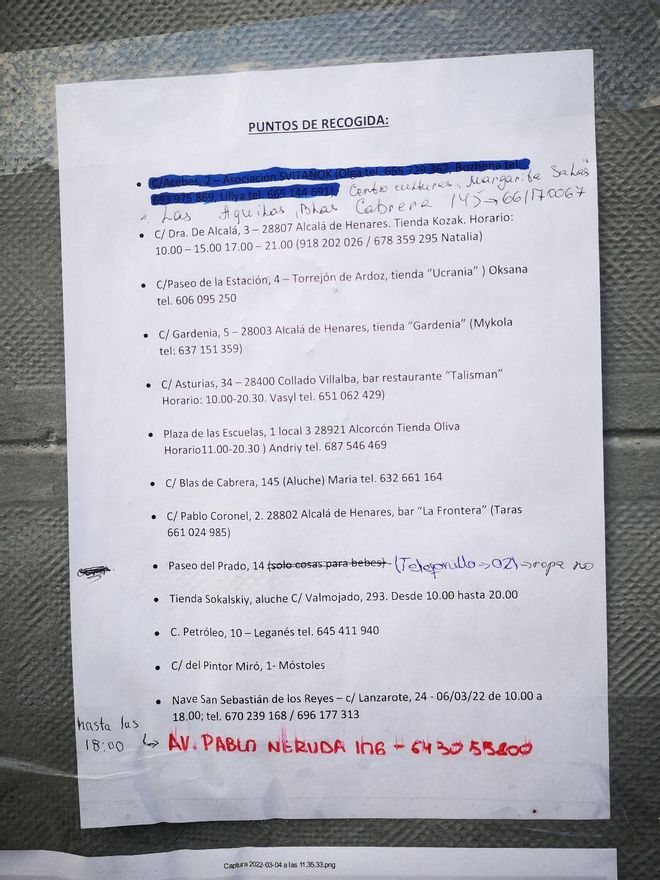 Un cartel en la puerta de la tienda de Katerina